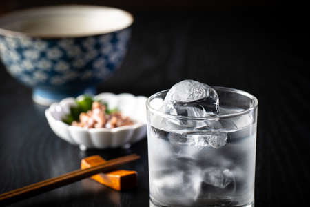 Japanese Shochu Rockの写真素材