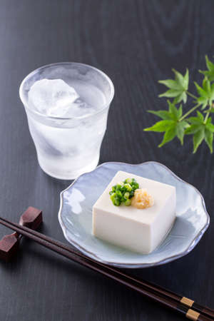 Japanese food, cold guy and shochuの写真素材