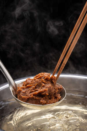 Traditional Japanese seasoning, red misoの写真素材