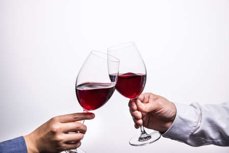 Party, toast with red wineの写真素材