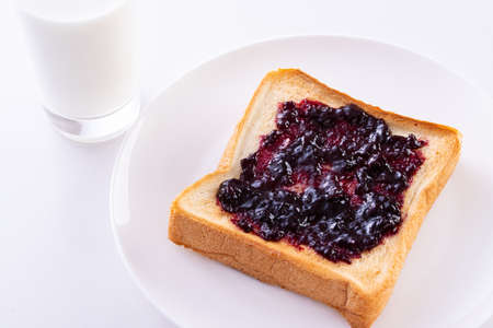 Toast with blueberry jam