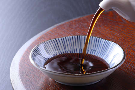 Japanese seasoning, pour soy sauceの写真素材