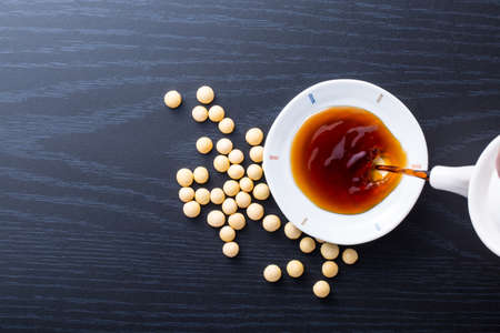 Japanese seasoning, pour soy sauceの写真素材