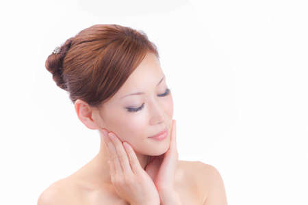The woman who receives the esthetic treatmentããの写真素材