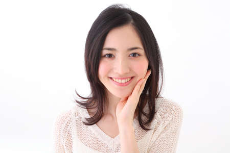 Young woman who cares for skinの写真素材