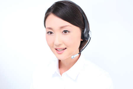 Woman in call centerの写真素材
