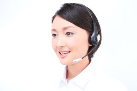 Woman in call centerの写真素材