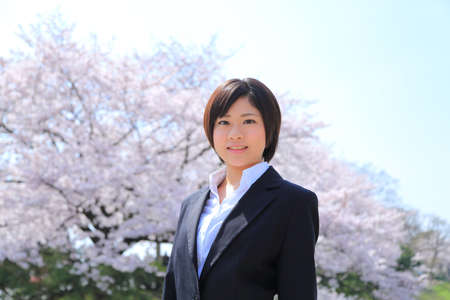 a girl who has passed collegeの写真素材