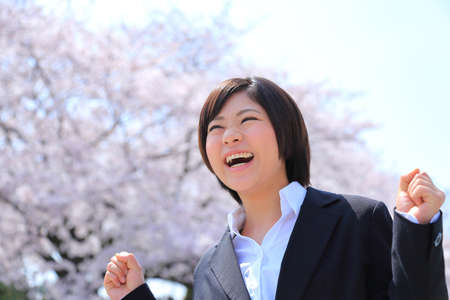a girl who has passed collegeの写真素材