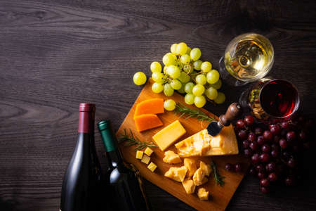 Wine and cheeseの写真素材