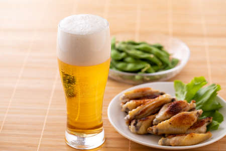 Beer and light snacksの写真素材