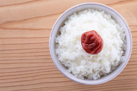 Rice and umeboshiの写真素材