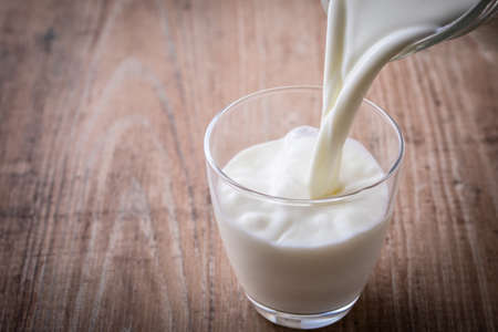 Pour the milkの写真素材
