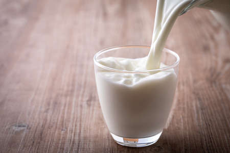 Pour the milkの写真素材