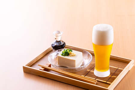 Enjoy a beer at homeの写真素材