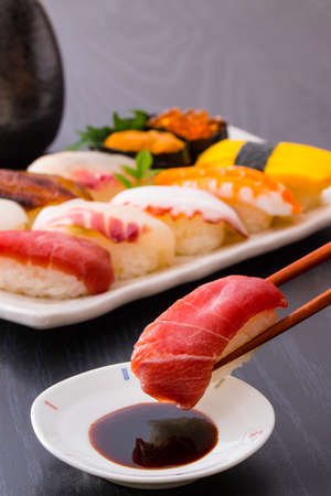 Japanese cuisine, sushi ~ sushi chutoroの写真素材
