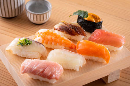 Sushi and Sakeの写真素材