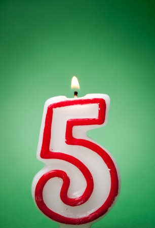 Fifth birthday candle
