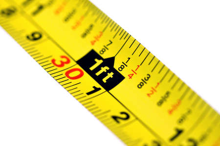 Tape measure at foot markの写真素材