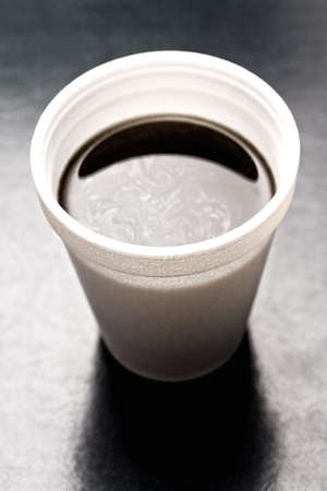 Bad coffee in foam cupの写真素材