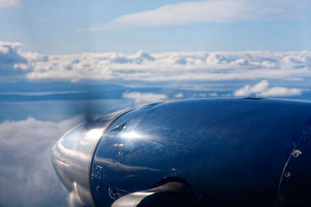 Airplane propeller flyingの写真素材