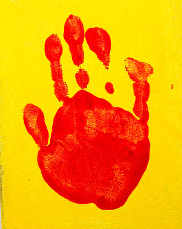 Red handedの写真素材