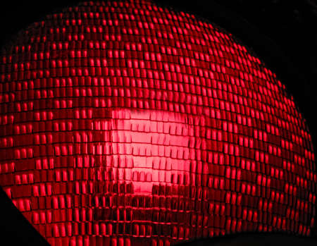 Closeup of red traffic lightの写真素材