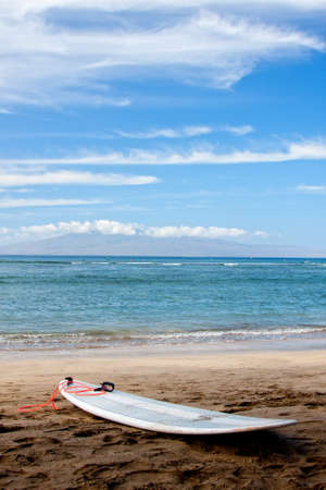 Surfboard on beachの写真素材