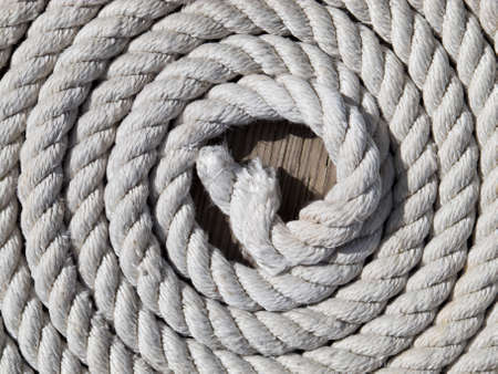 Rope coiled up on deck