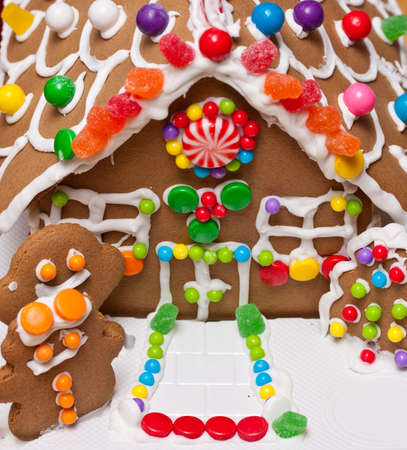 Gingerbread house front doorの写真素材