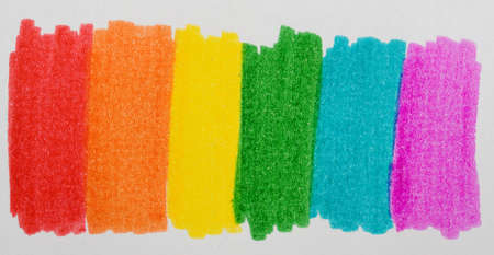 Rainbow made with felt colorsの写真素材