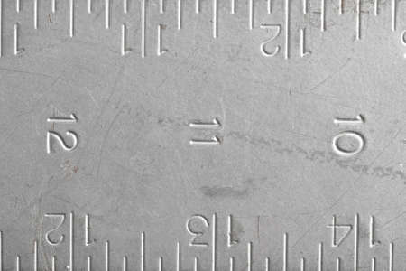 Metal ruler with inchesの写真素材