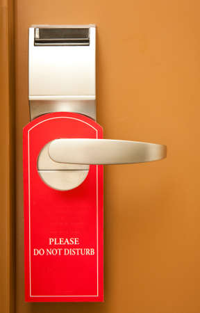 Do not disturb on hotel doorの写真素材