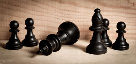 Chess pieces in defeatの写真素材