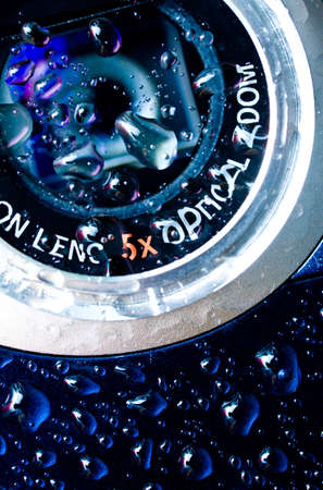 Waterproof camera lens closeupの写真素材
