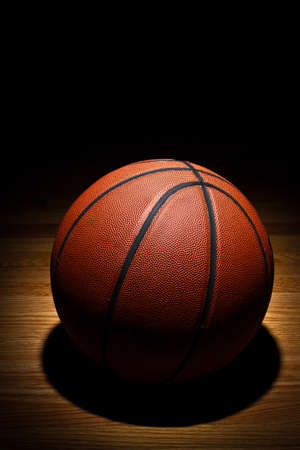 Basketball on courtの写真素材