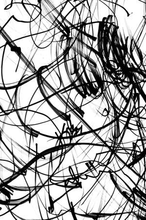 Black and white scribblesの写真素材