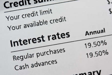 Credit card interest ratesの写真素材