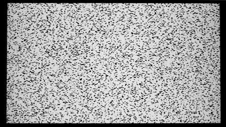 Widescreen television with staticの写真素材