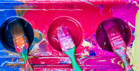 Three paint brushesの写真素材