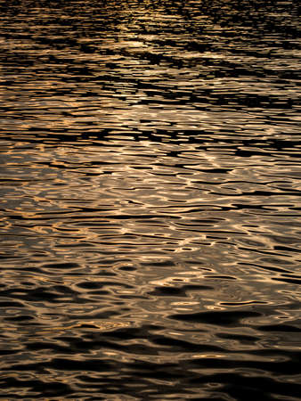 Lake water at sunsetの写真素材