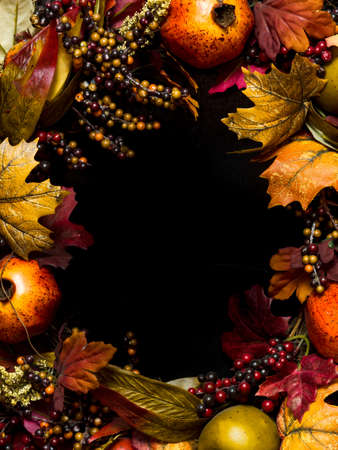 Fall oval border wreath