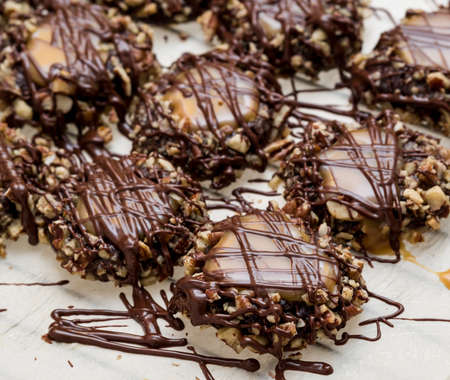 Pecan caramel dessertの写真素材