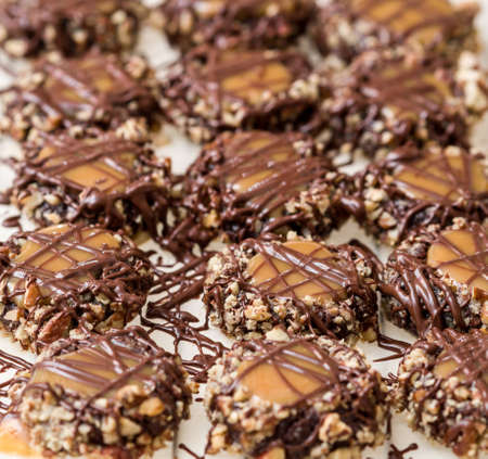 Pecan caramel and chocolateの写真素材