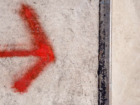 Red paint arrowの写真素材