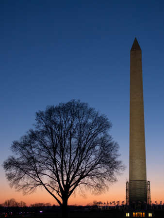 Washington landmark at sunsetの写真素材