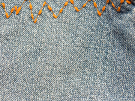 Blue jeans with orange trim
