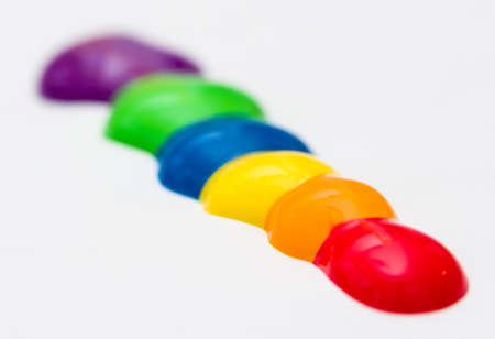 Line of wet colorful paint