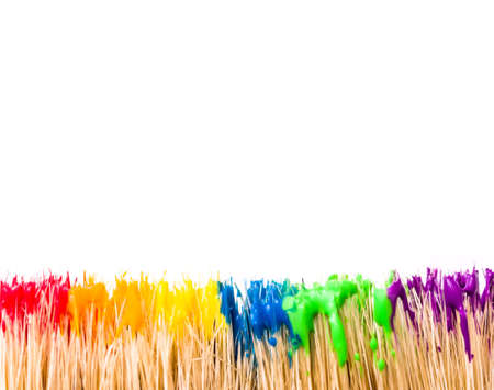 Rainbow paint backgroundの写真素材