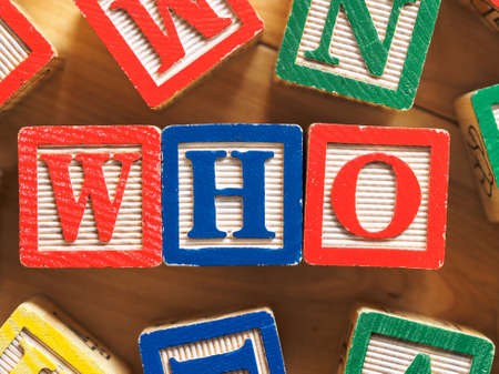 Who word on wooden blocksの写真素材